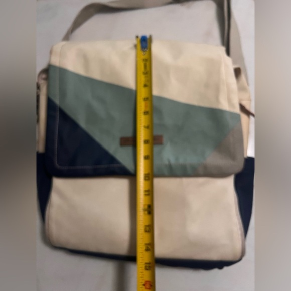 Petunia Pickle Bottom Boxy Backpack Diaper Bag Blue Cream Green Small Bottle Bag - Picture 12 of 15